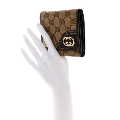 Gucci Monogram Britt Tri Fold Wallet Dark Brown 2 of 8