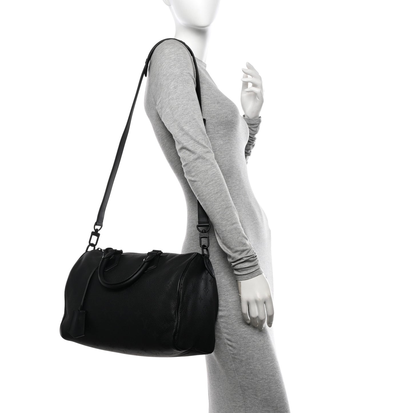 Calfskin Monogram Speedy P9 Bandouliere 30 Ultra Black