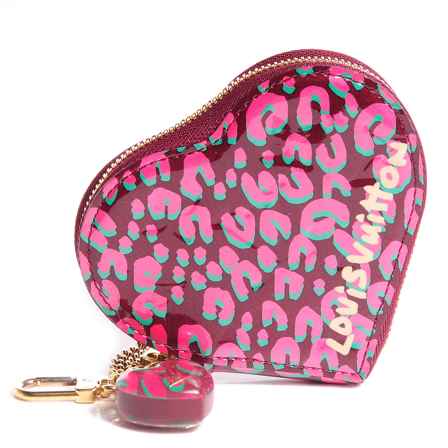 Louis Vuitton Monogram Leopard Coeur Heart Coin Purse Rouge Fauviste 1 of 7