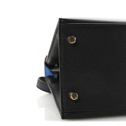 Hermes Epsom Casaque Kelly Sellier 28 Bleu Indigo Black Bleu Frida 8 of 9