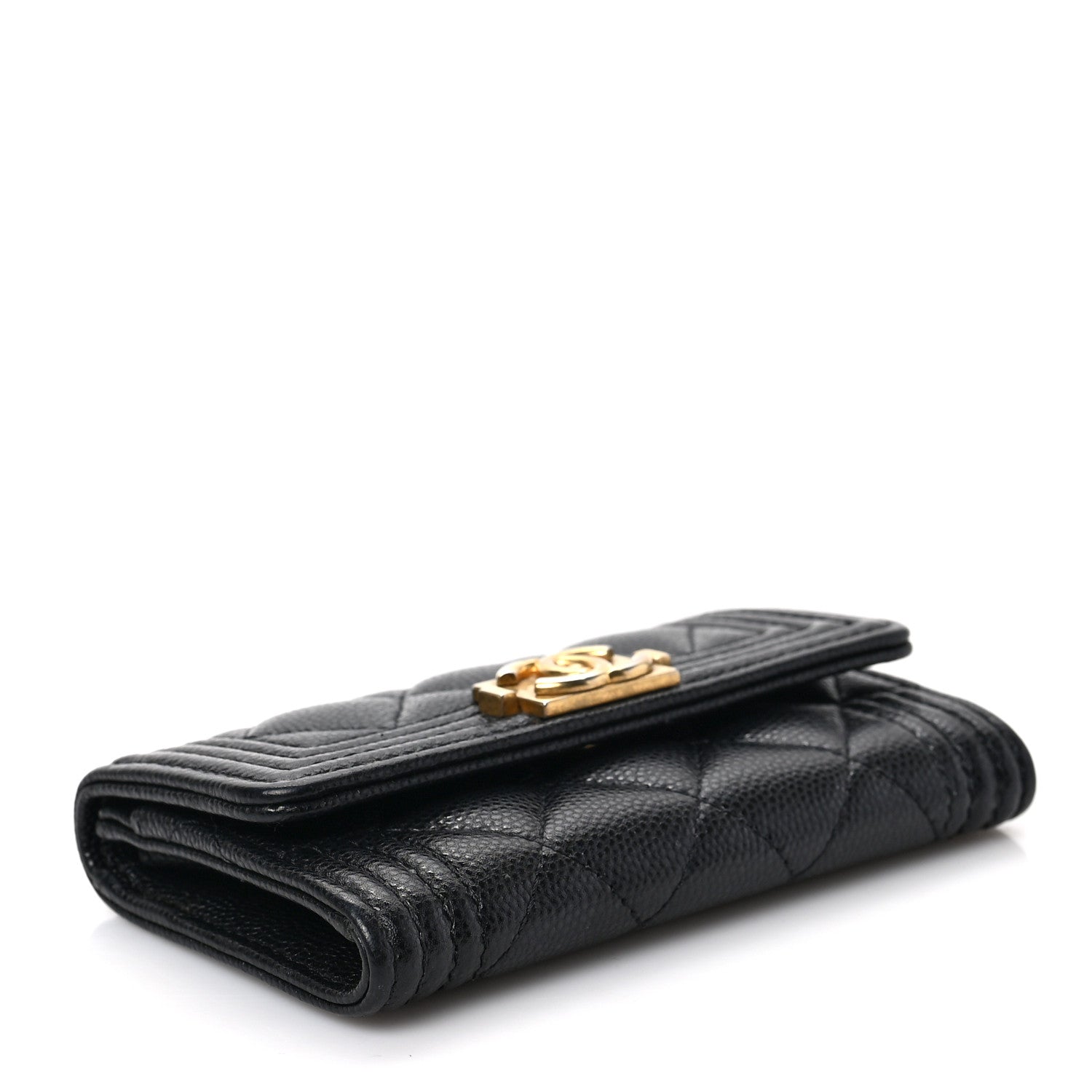 Chanel Caviar Quilted Boy Flap Card Holder Black 4 of 8