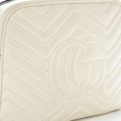 Gucci Calfskin Matelasse Medium GG Marmont Chain Shoulder Bag Mystic White 12 of 16