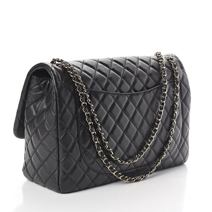 Chanel Calfskin Quilted XXL Travel Flap Bag Black 2 of 9