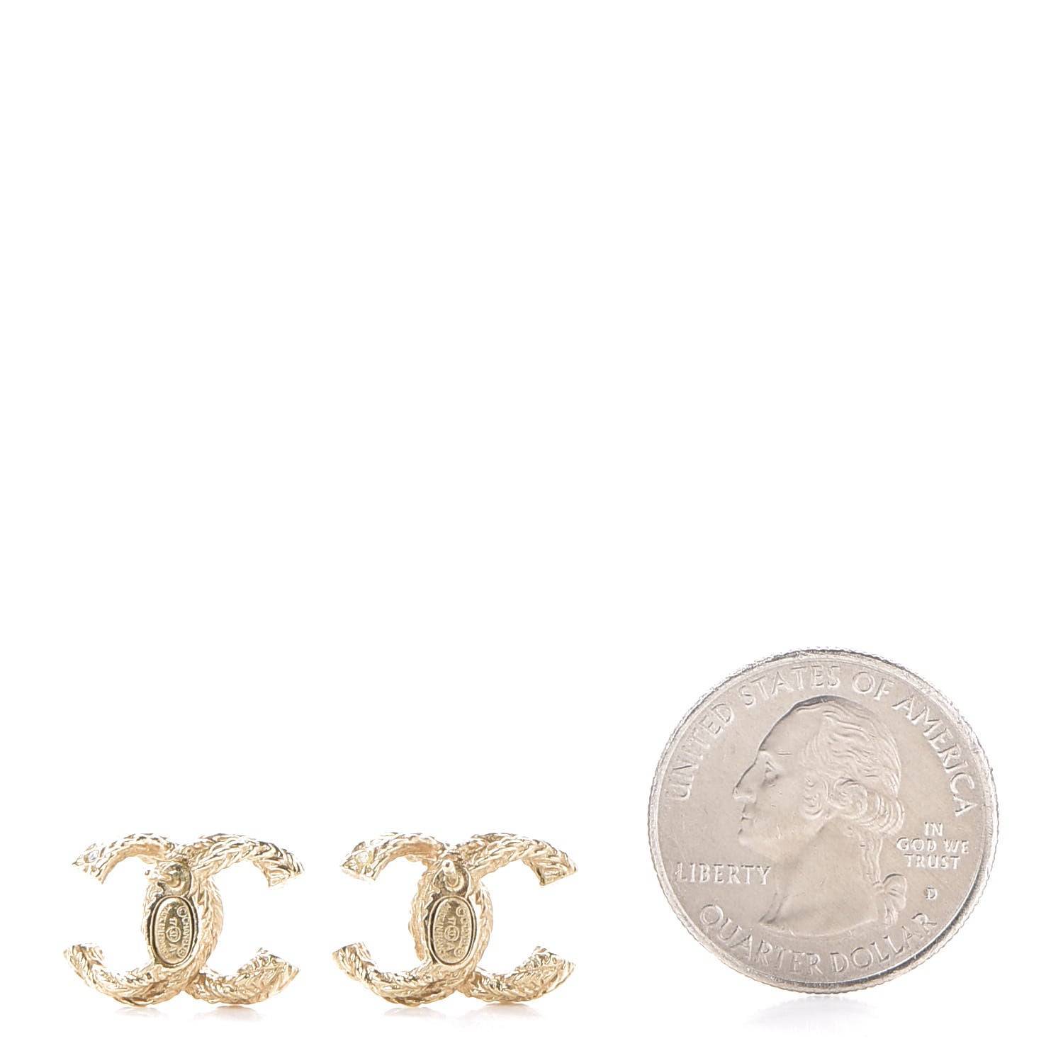 Chanel Crystal Twisted CC Earrings Gold 2 of 5