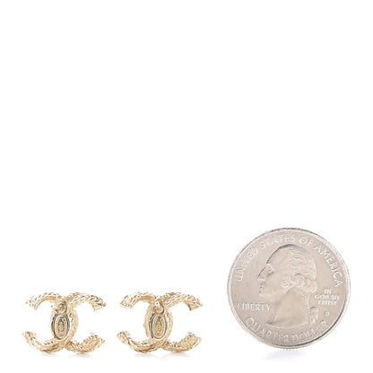 Chanel Crystal Twisted CC Earrings Gold 2 of 5