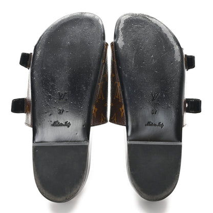 Louis Vuitton Monogram Patch Work World Tour Bom Dia Flat Mule 37 Black 6 of 9