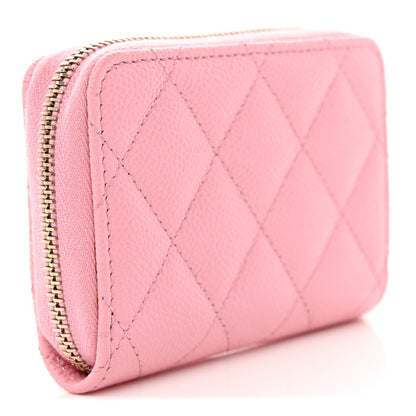 Chanel Caviar Quilted Multi Chain Zip Coin Purse Light Pink 3 of 8