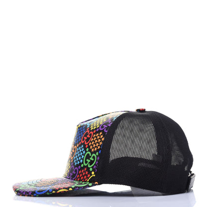 Gucci GG Supreme Monogram Psychedelic Baseball Hat XL 60 Black 2 of 8