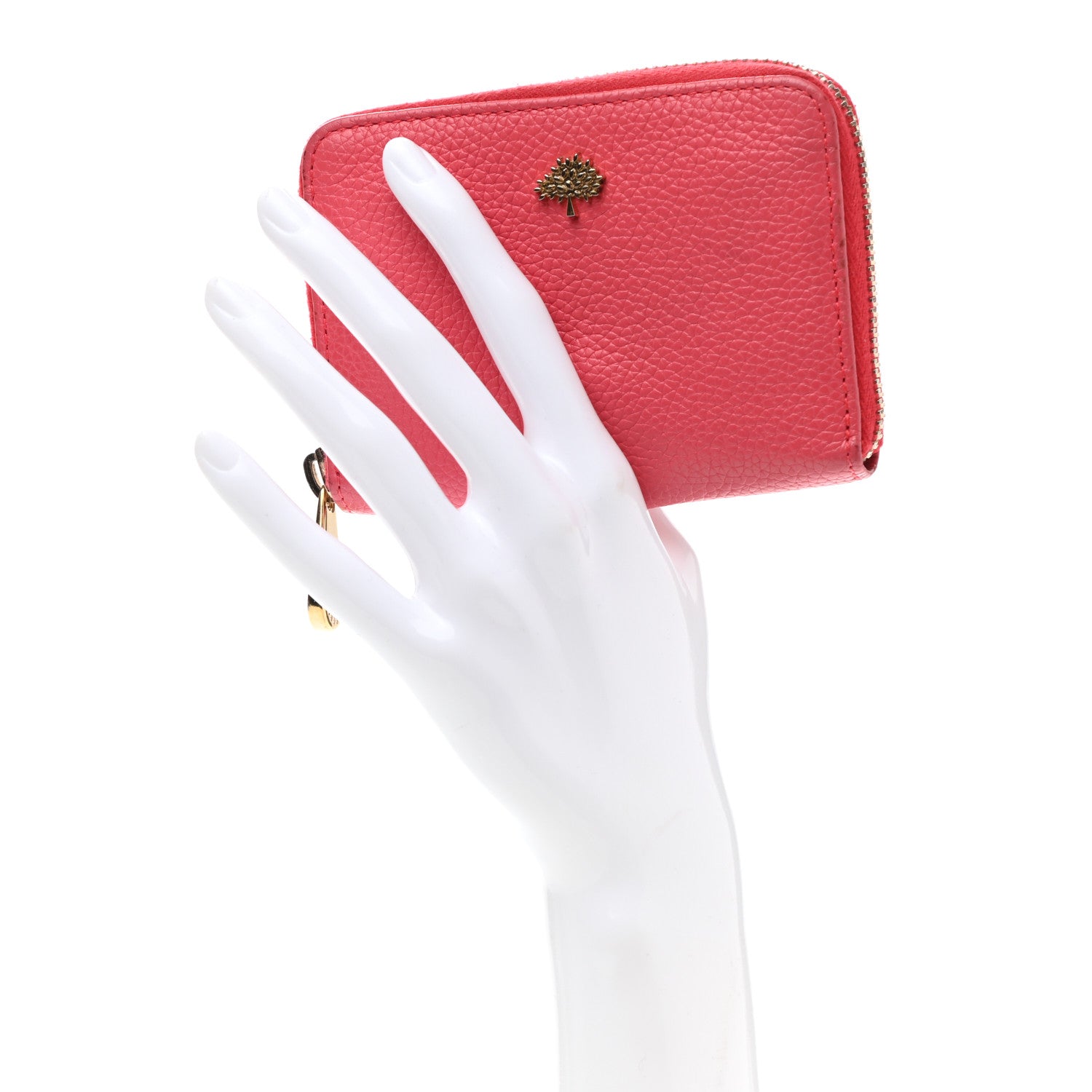 Mulberry Small Classic Grain Compact Zip Wallet Deep Pink 2 of 11