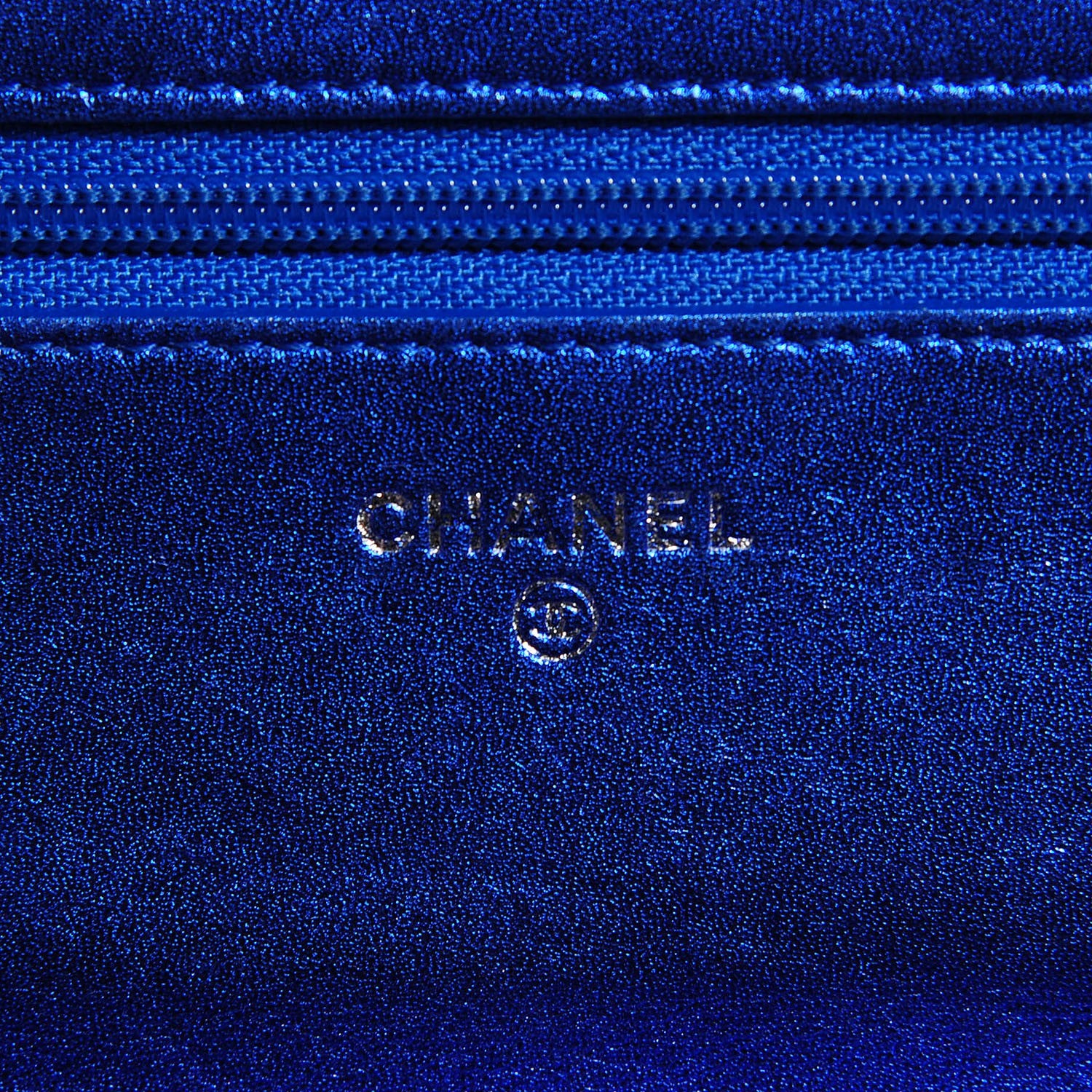 Chanel Patent Calfskin Quilted Boy Wallet On Chain WOC Blue 6 of 8