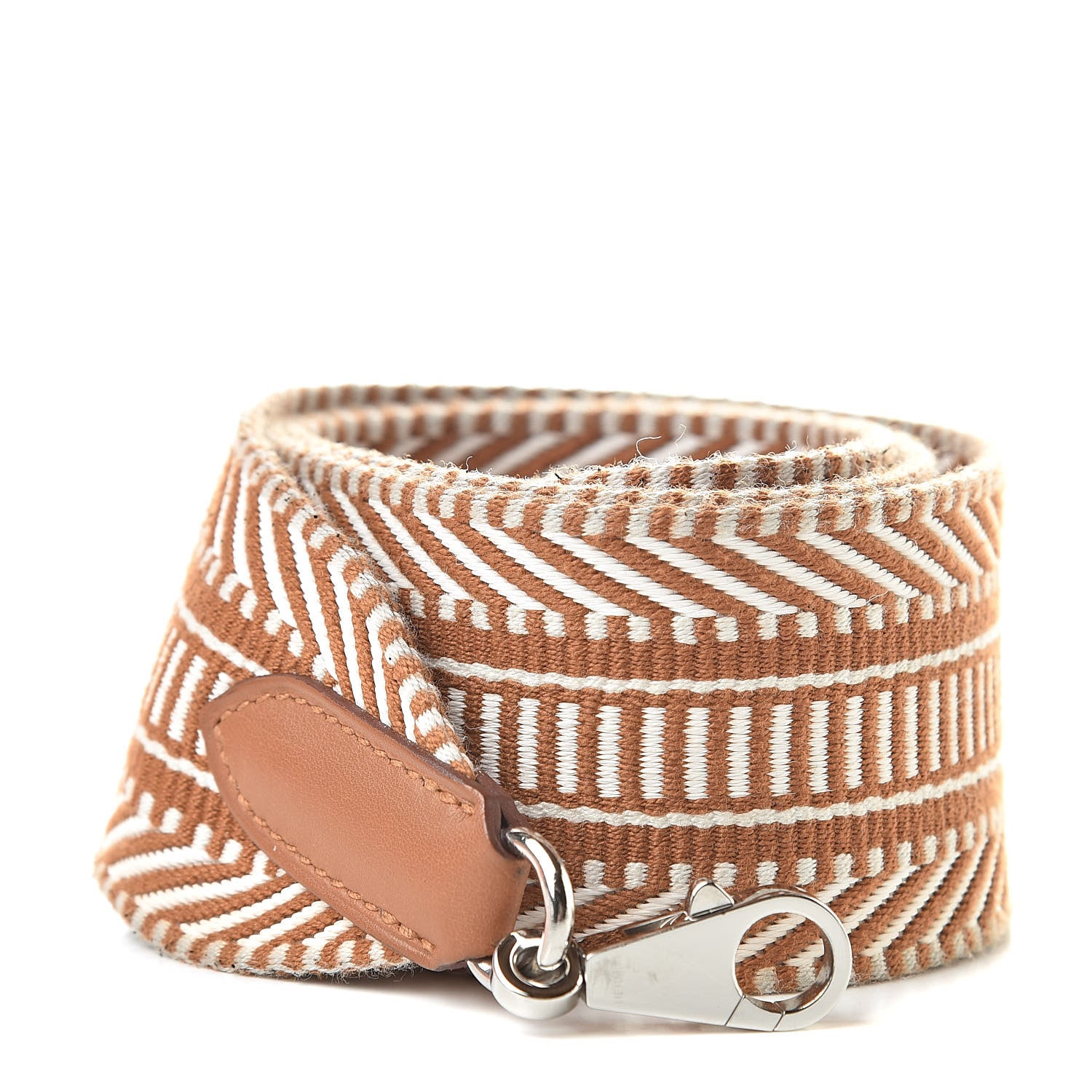 Hermes Toile Swift 50mm Sangle Cavale Shoulder Strap Ecru Beige Gold 1 of 6