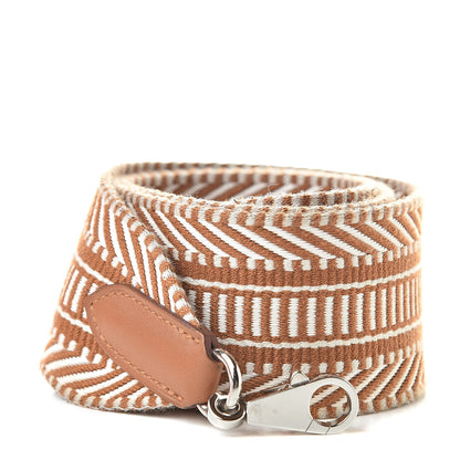 Hermes Toile Swift 50mm Sangle Cavale Shoulder Strap Ecru Beige Gold 1 of 6