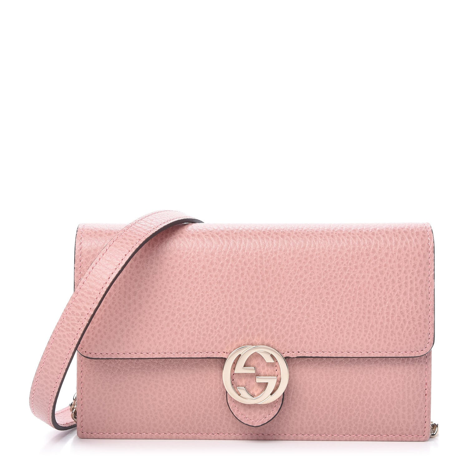 Gucci Dollar Calfskin Interlocking G Chain Wallet Soft Pink 1 of 9