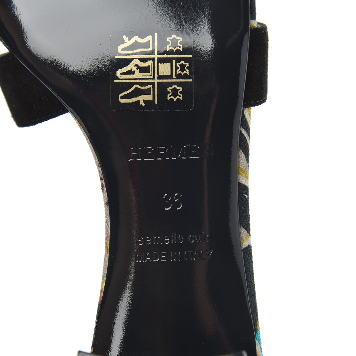 Hermes Suede Oasis Sandals 36 Black 7 of 8