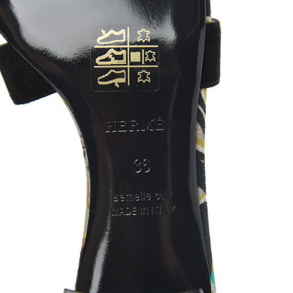Hermes Suede Oasis Sandals 36 Black 7 of 8