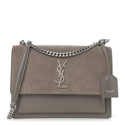Saint Laurent Suede Calfskin Medium Monogram Sunset Taupe 1 of 11