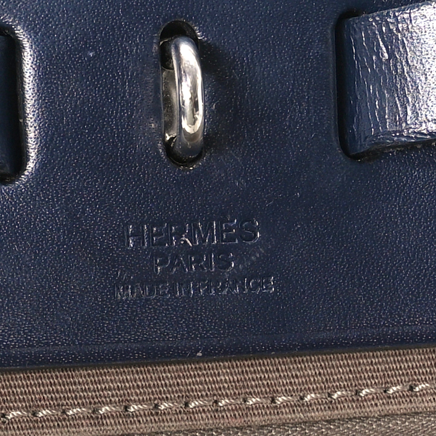 Toile Officier Vache Hunter Herbag Zip 31 PM Etoupe Bleu Indigo