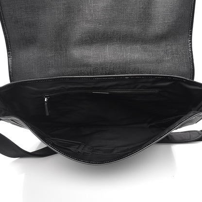 Gucci Coated Canvas Interlocking G Large Flap Messenger Bag Black 5 of 8