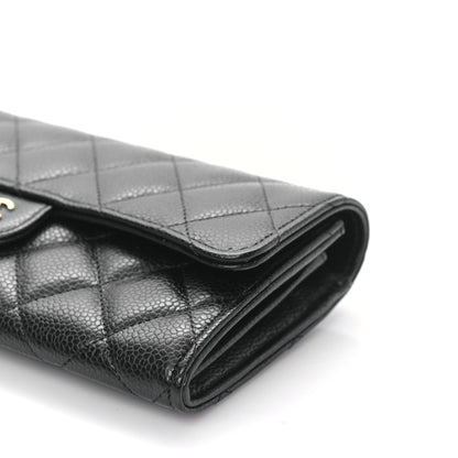 Chanel Caviar Quilted Long Flap Wallet Black 10 of 10