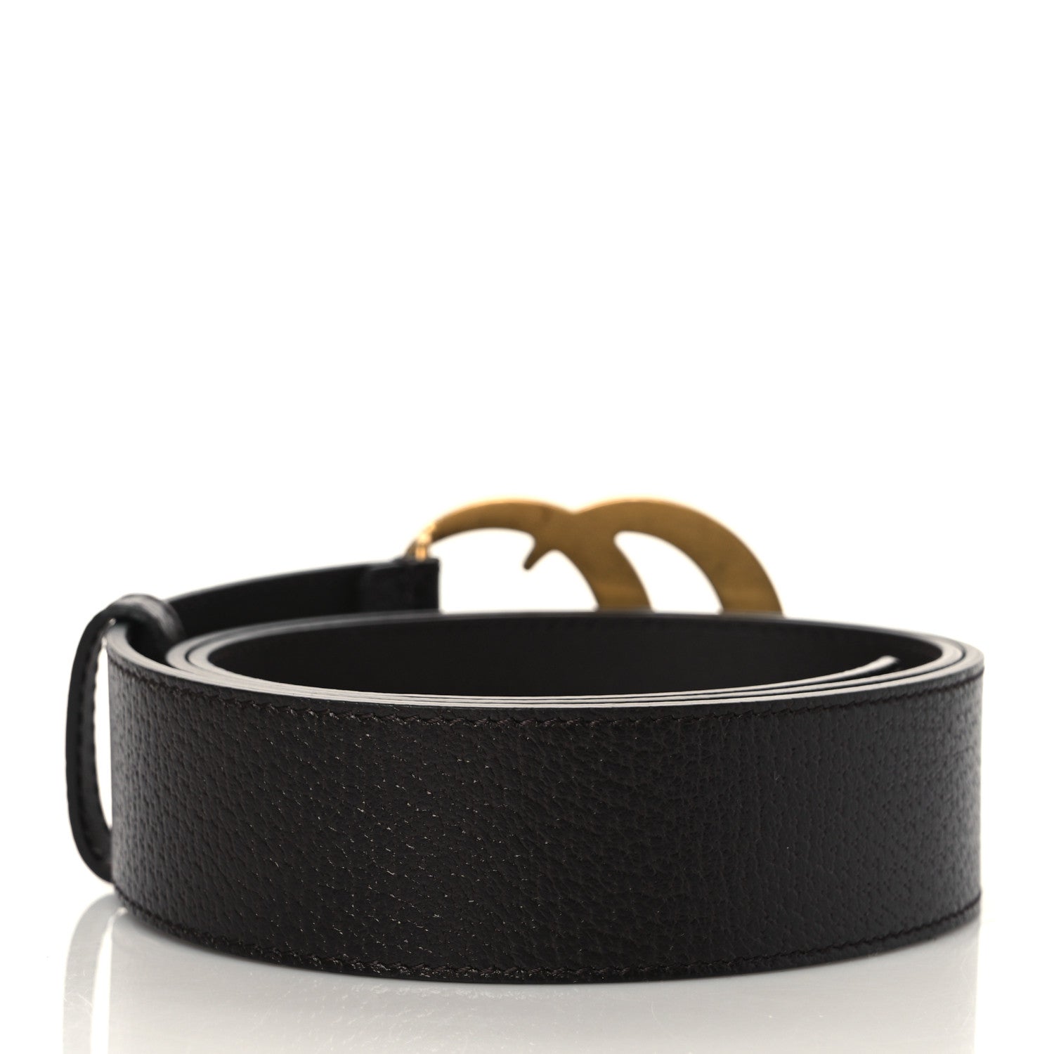 Gucci Textured Dollar Calfskin Double G 40mm Belt 95 38 Dark Cocoa 3 of 6