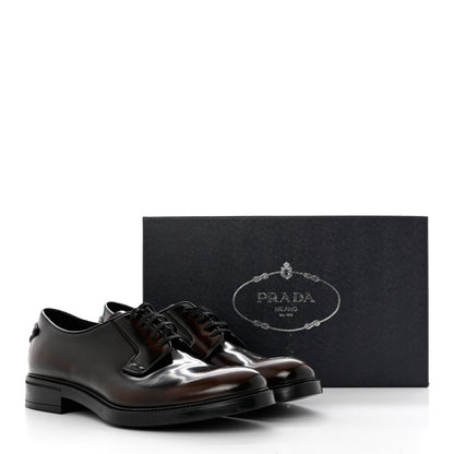 Prada Spazzolato Lace Up Oxfords 10 Bruciato Fume 9 of 9