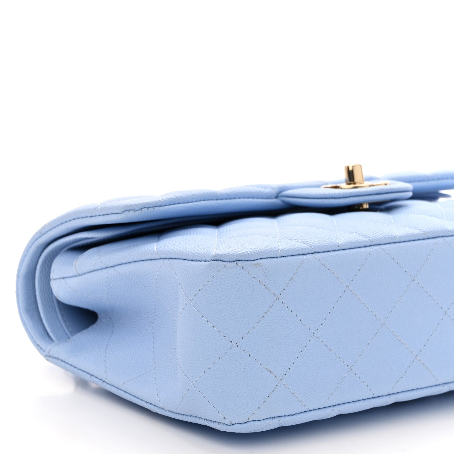 Chanel Caviar Quilted Small Double Flap Light Blue 9 of 10