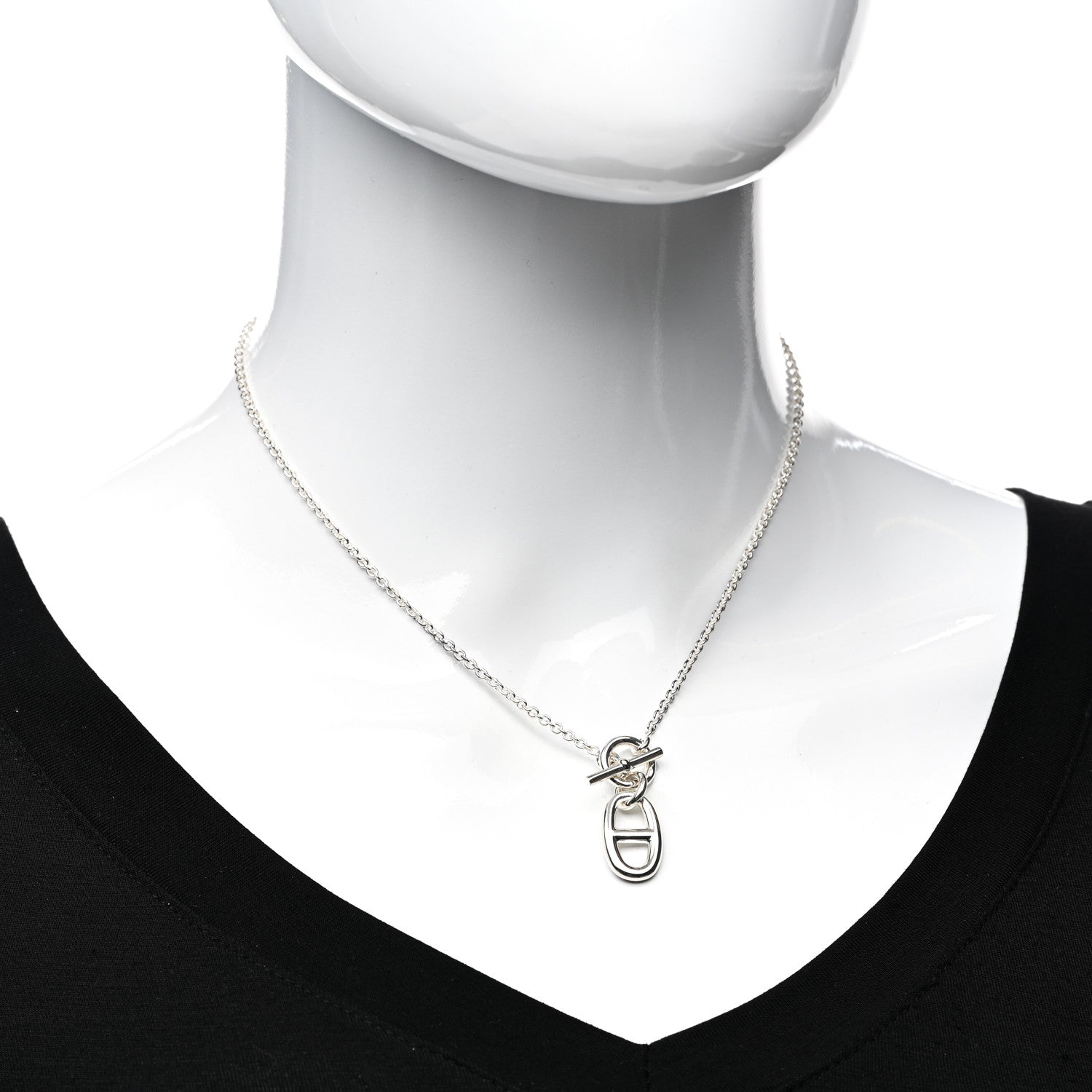 Hermes Sterling Silver Amulette Chaine d'Ancre Necklace 2 of 5