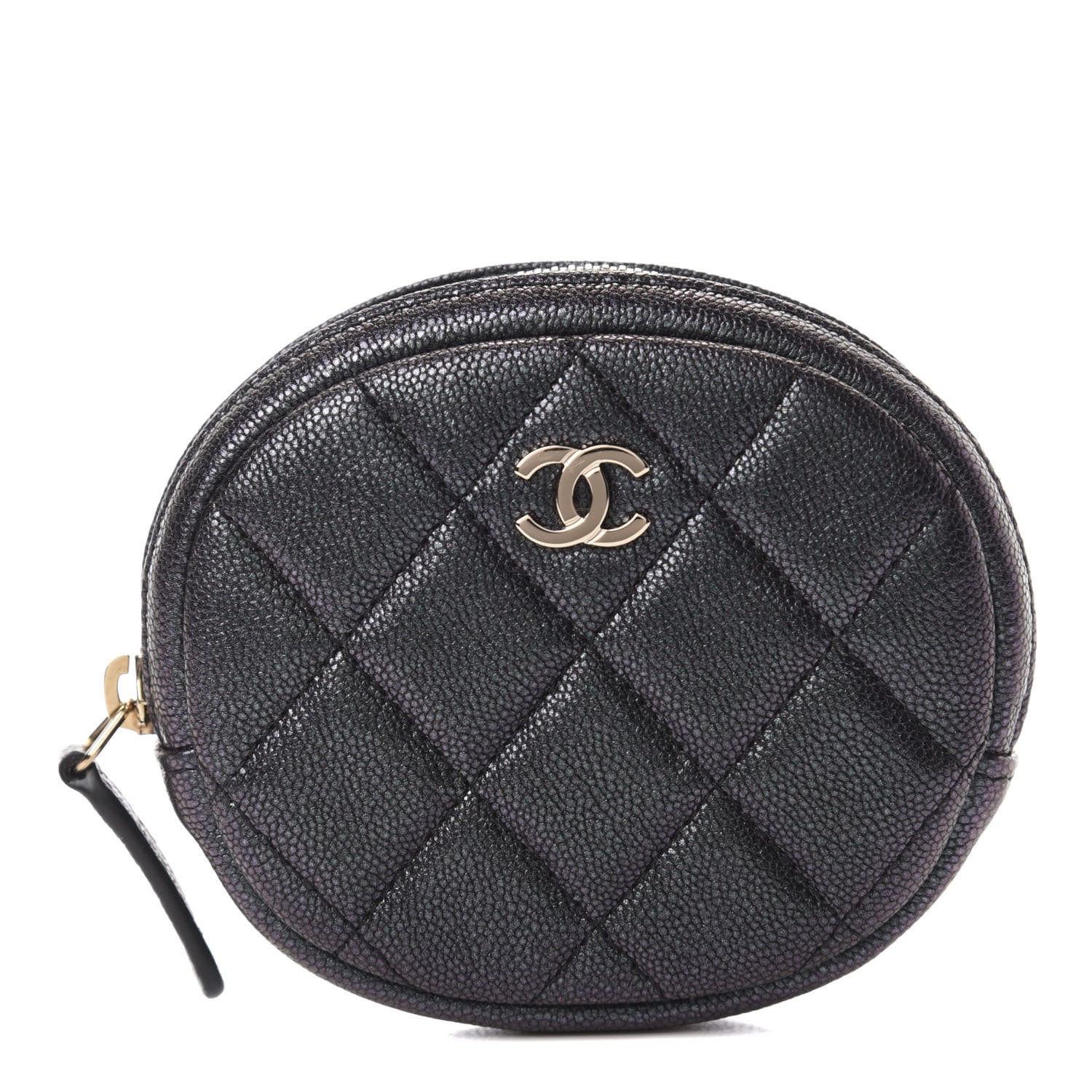 Chanel Iridescent Caviar Quilted Zip Around Classic Coin Purse Black 1 of 7
