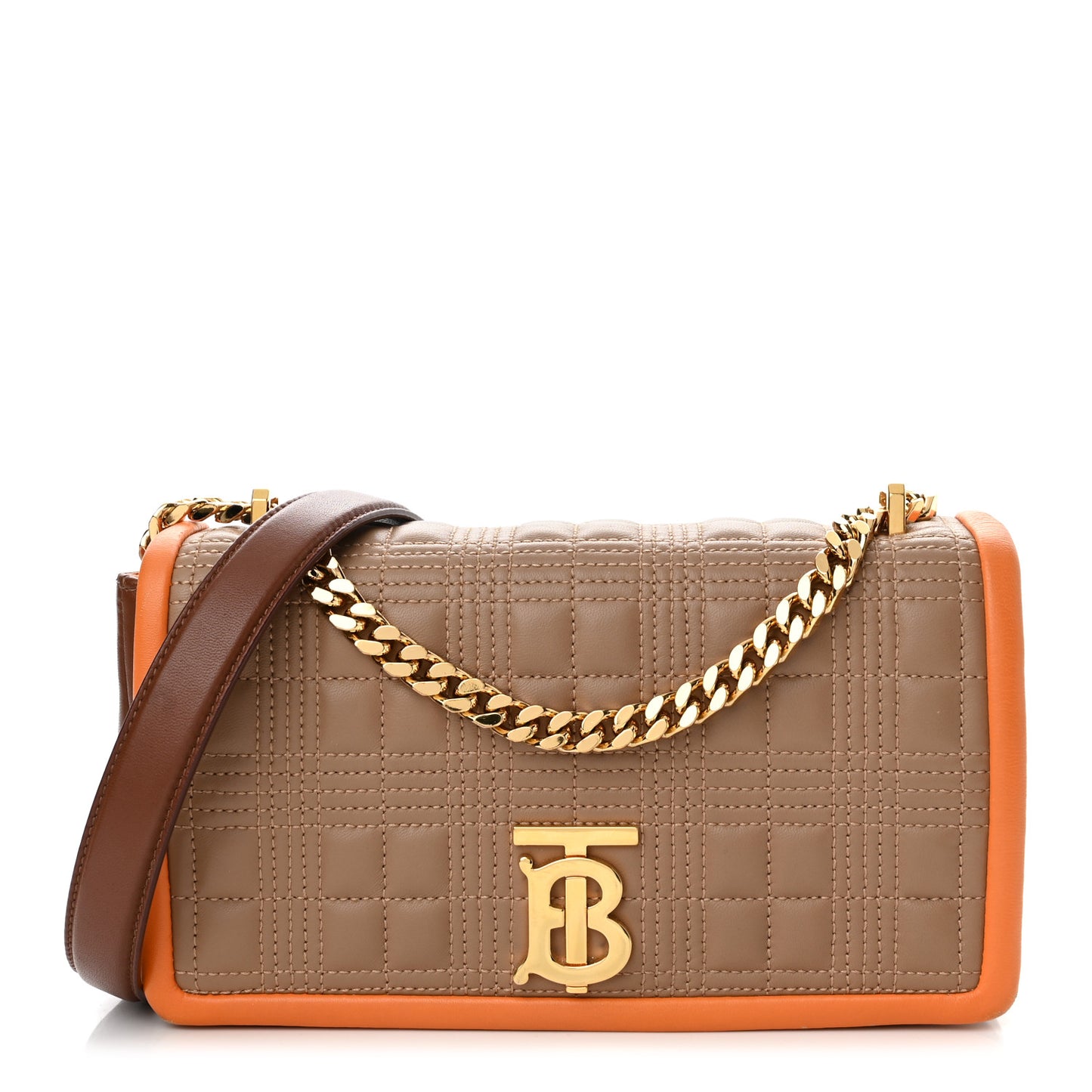 Lambskin Quilted Small Lola Bag Brown