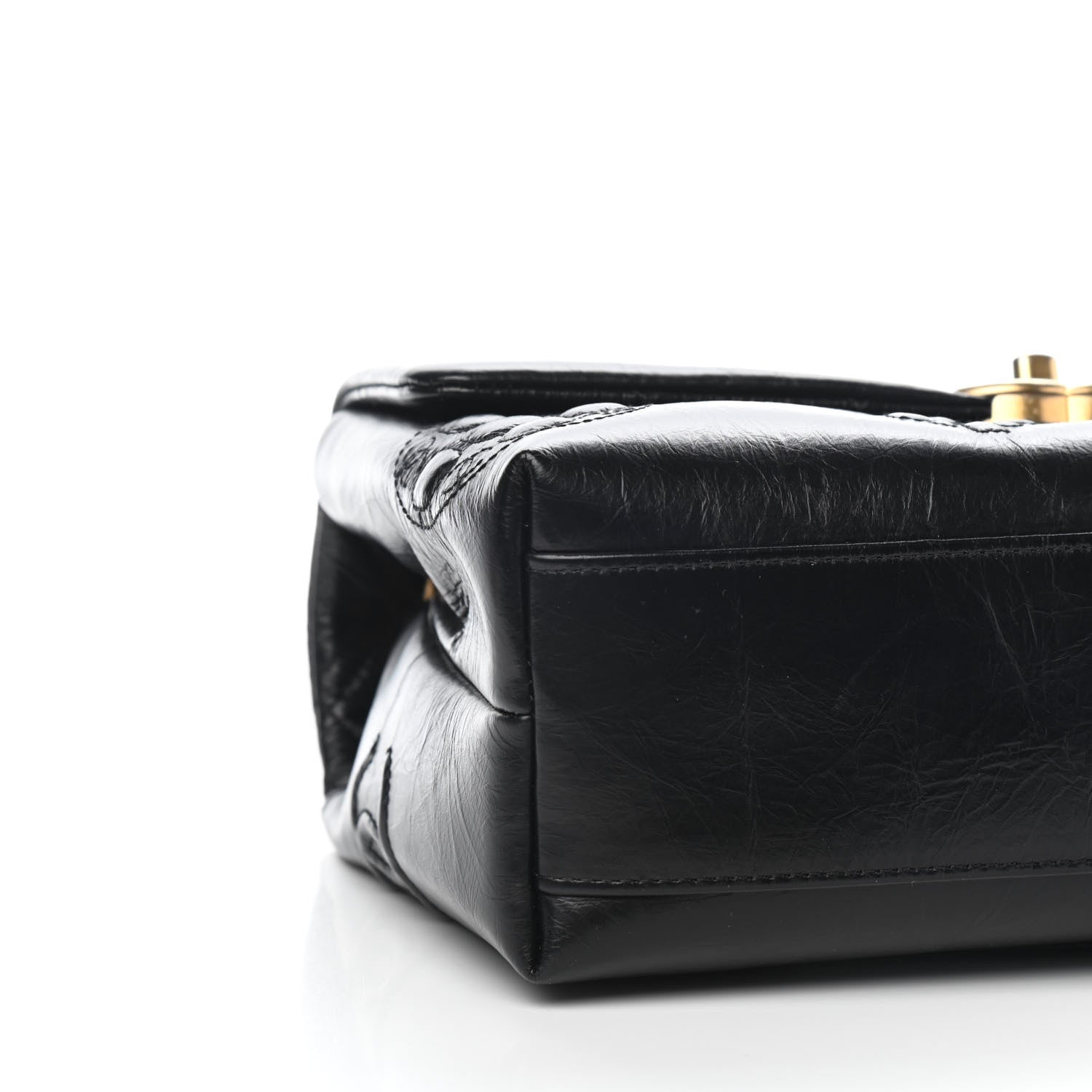 Chanel Crumbled Calfskin Embossed Flap Black 8 of 9