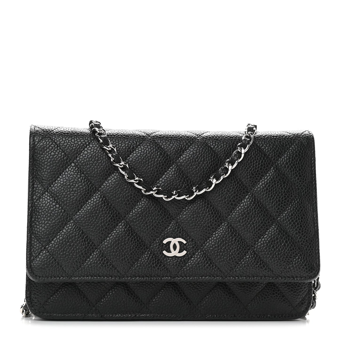 Caviar Quilted Wallet On Chain WOC Black