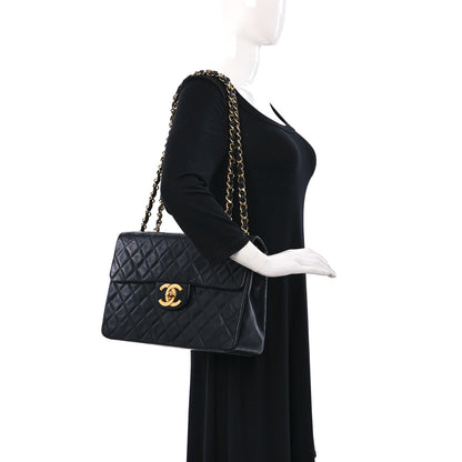 Chanel Lambskin Quilted XL Jumbo Single Flap Black 2 of 10