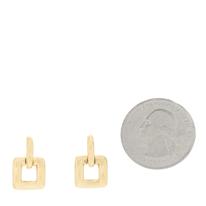 Tiffany 18K Yellow Gold Square Door Knocker Earrings 2 of 4