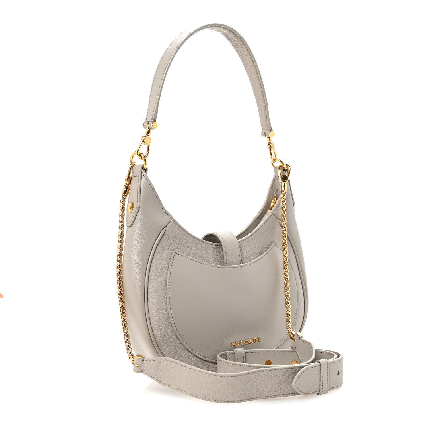 Bulgari Urban Grain Smooth Calfskin Serpenti Ellipse Shoulder Bag Foggy Opal 3 of 9