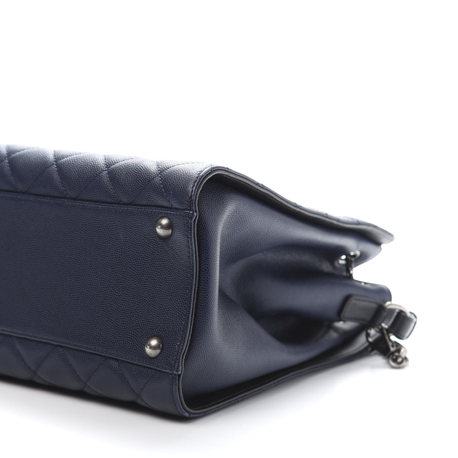 Chanel Caviar Quilted Medium CC Bucket Bag Dark Blue 10 of 11