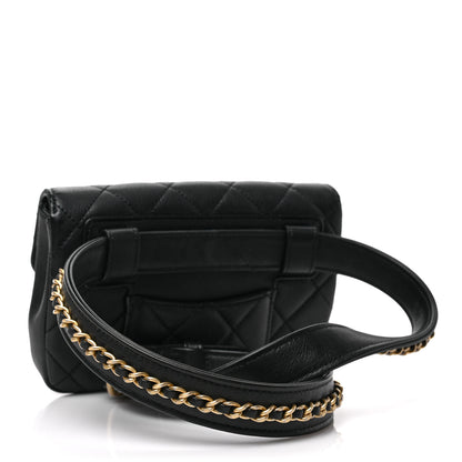 Chanel Calfskin Quilted Flap Waist Bag Black 3 of 8