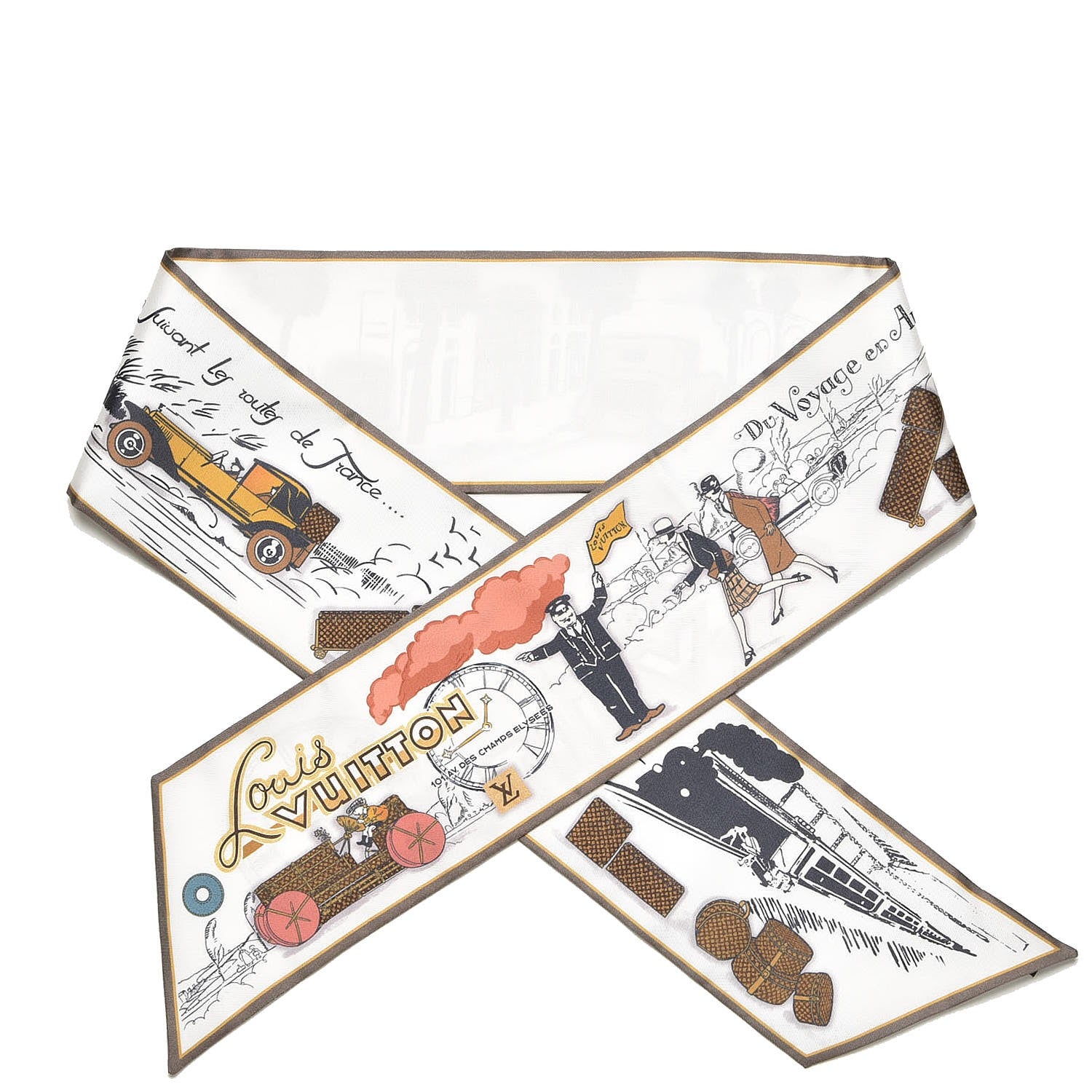 Louis Vuitton Silk LV Comics Bandeau Taupe 1 of 6