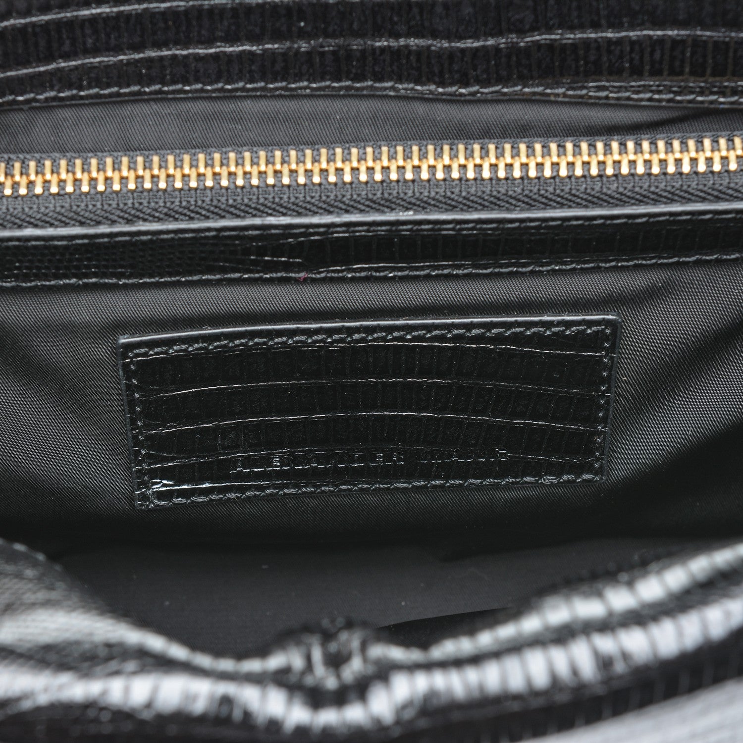 Alexander Wang Crocodile Embossed Patent Calfskin Tri-Fold Shoulder Bag Black 6 of 12