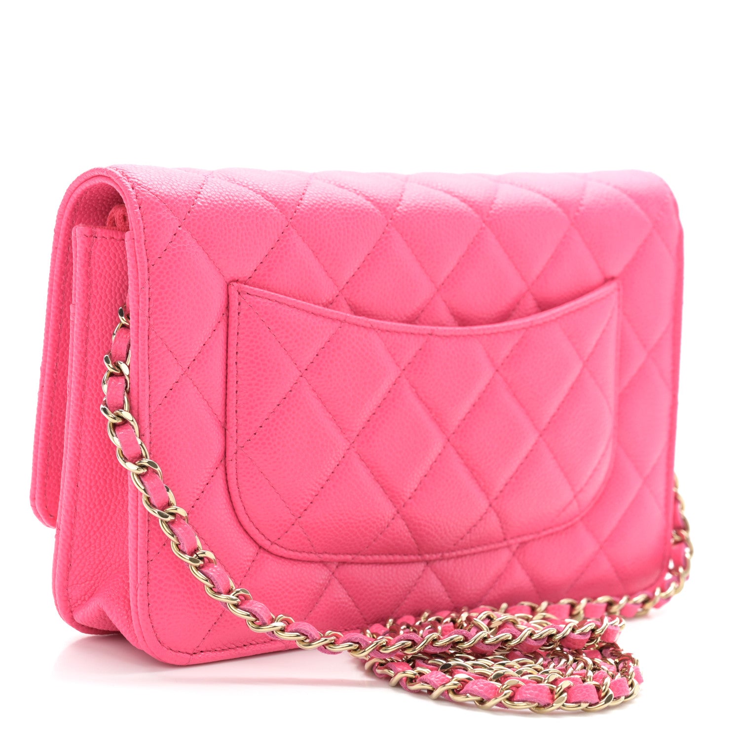 Chanel Caviar Quilted Wallet on Chain WOC Fuchsia 3 of 14