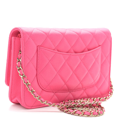 Chanel Caviar Quilted Wallet on Chain WOC Fuchsia 3 of 14