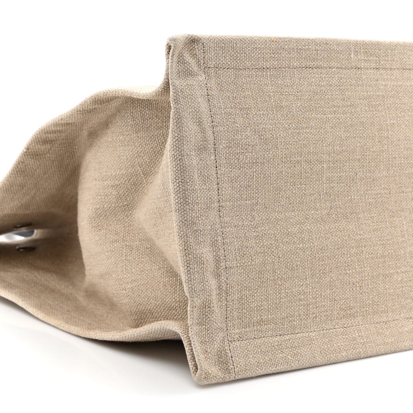 Linen Calfskin Small Rive Gauche Tote Optic White