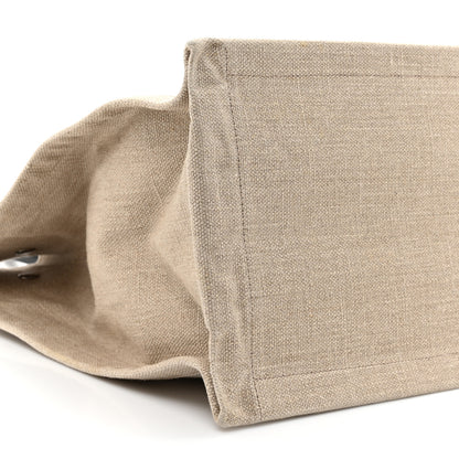 Saint Laurent Linen Calfskin Small Rive Gauche Tote Optic White 10 of 13