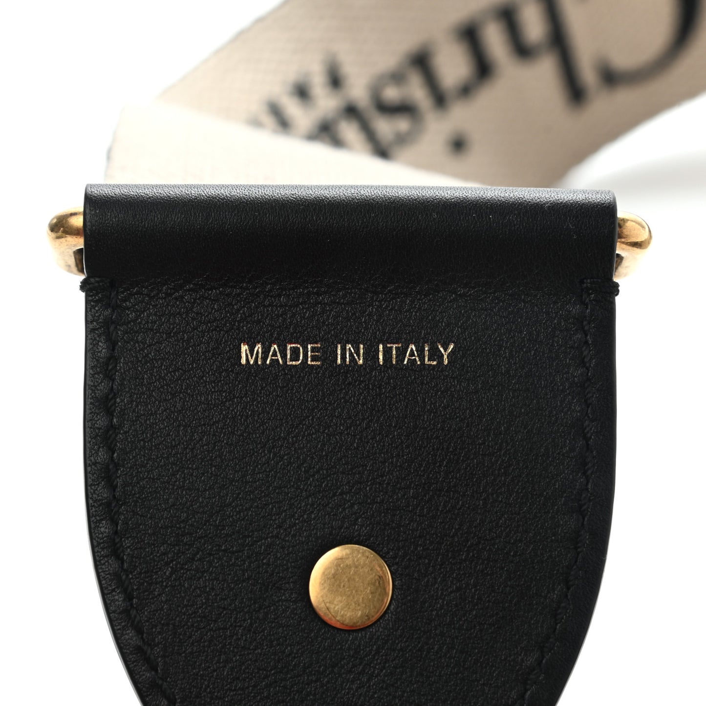 Canvas Embroidered Shoulder Strap Black