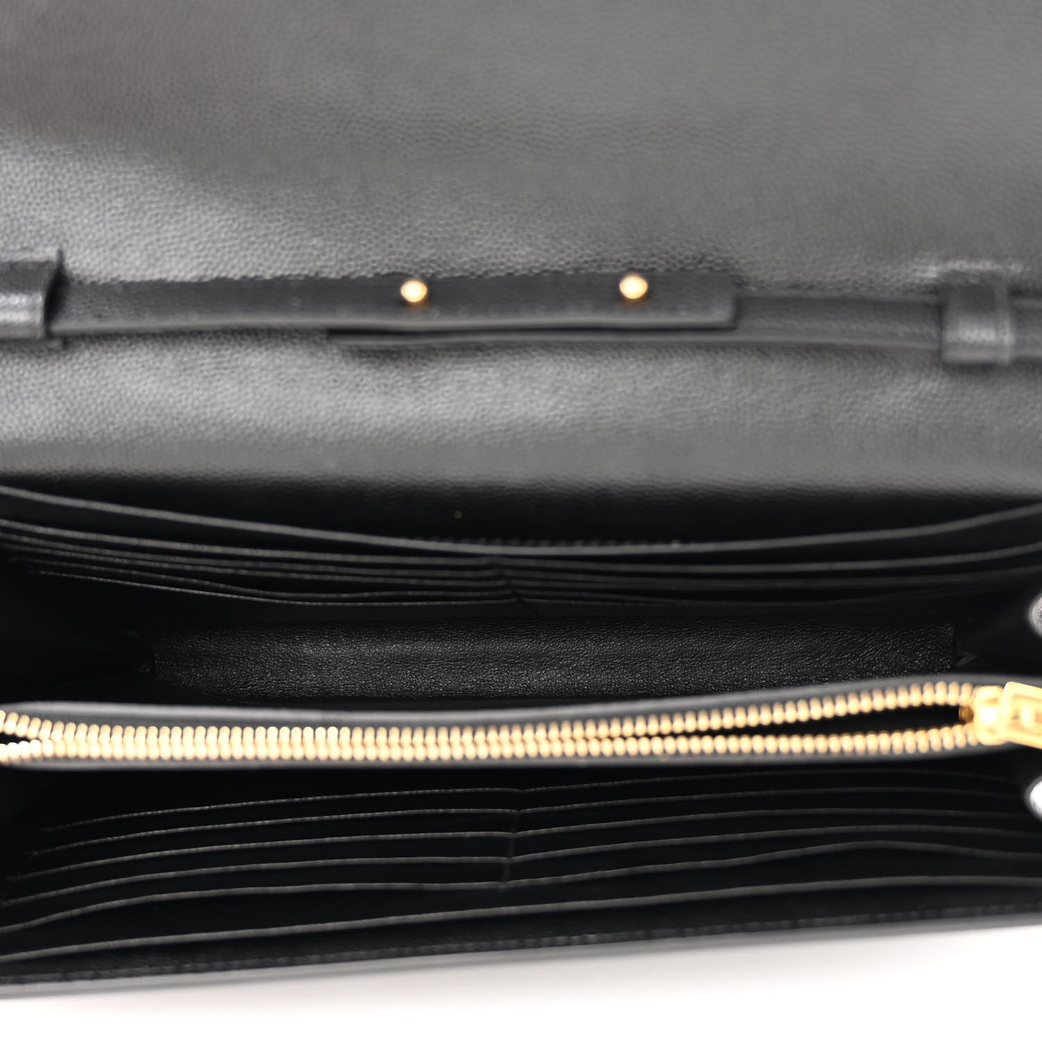 Saint Laurent Grain De Poudre Monogram Chain Wallet Black 5 of 11