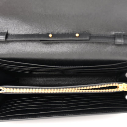 Saint Laurent Grain De Poudre Monogram Chain Wallet Black 5 of 11
