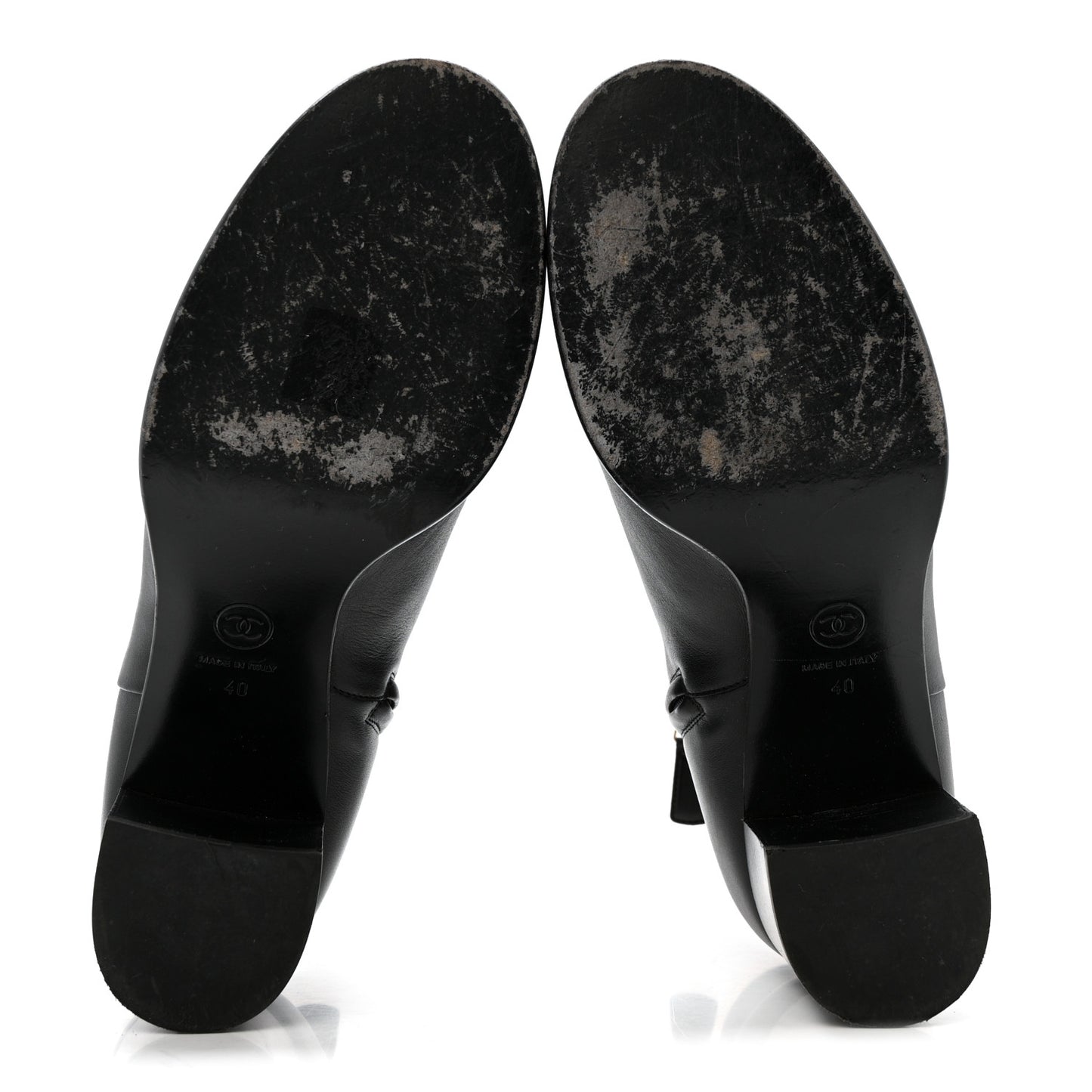 Calfskin CC Ankle Boots 40 Black