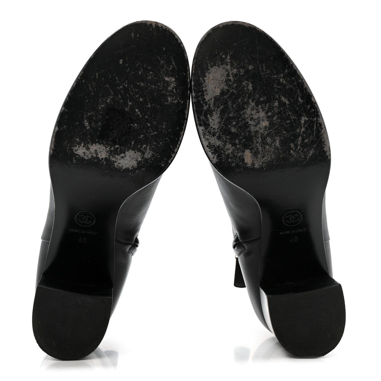 Chanel Calfskin CC Ankle Boots 40 Black 6 of 11