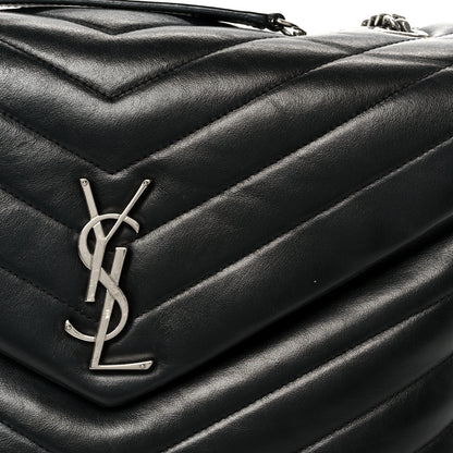Saint Laurent Calfskin Y Quilted Monogram Medium Loulou Chain Satchel Black 9 of 11