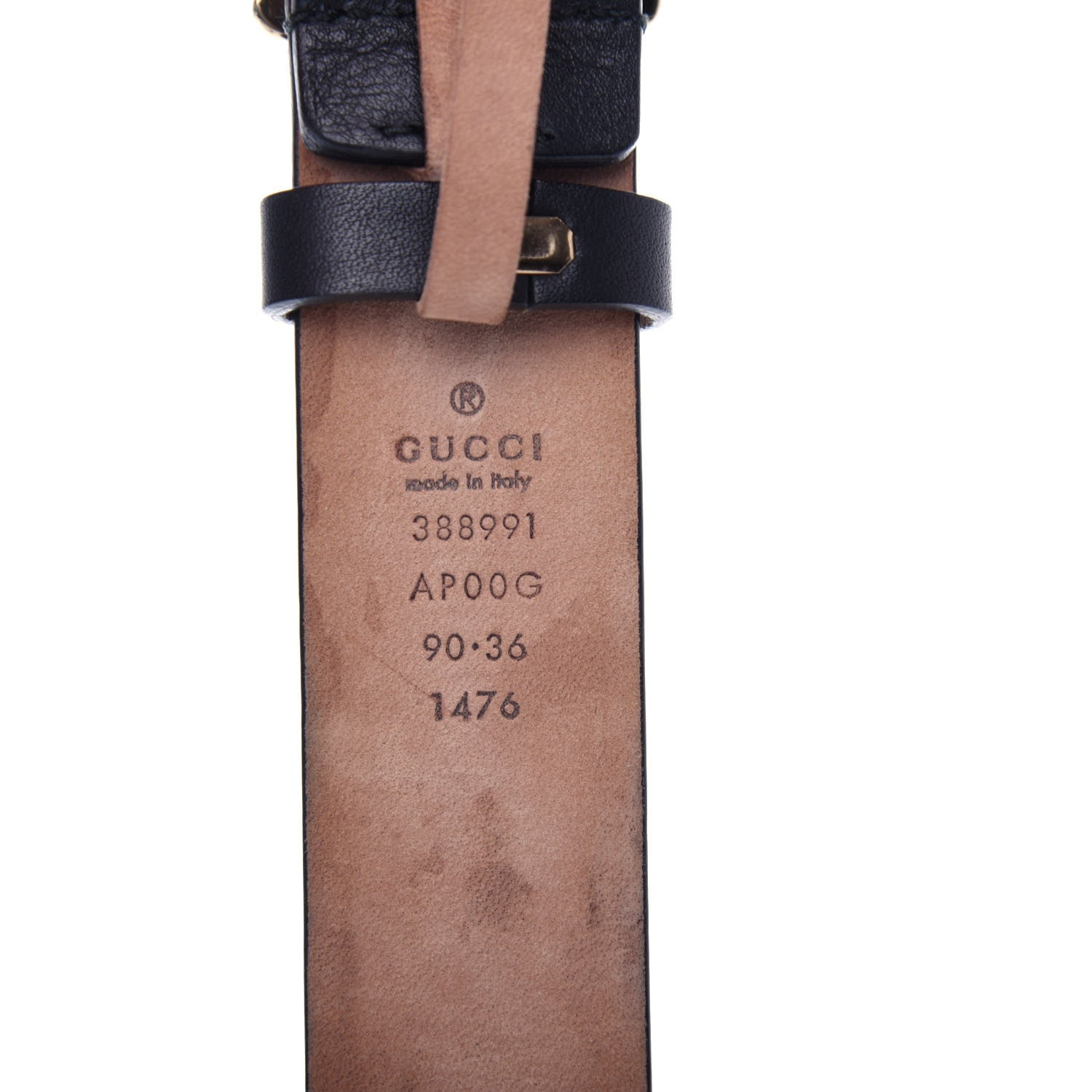 Gucci Calfskin Studded Interlocking G Belt 90 36 Black 5 of 6
