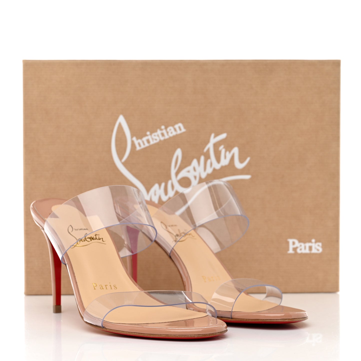 Patent PVC Just Nothing 85 Slide Sandals 36 Nude